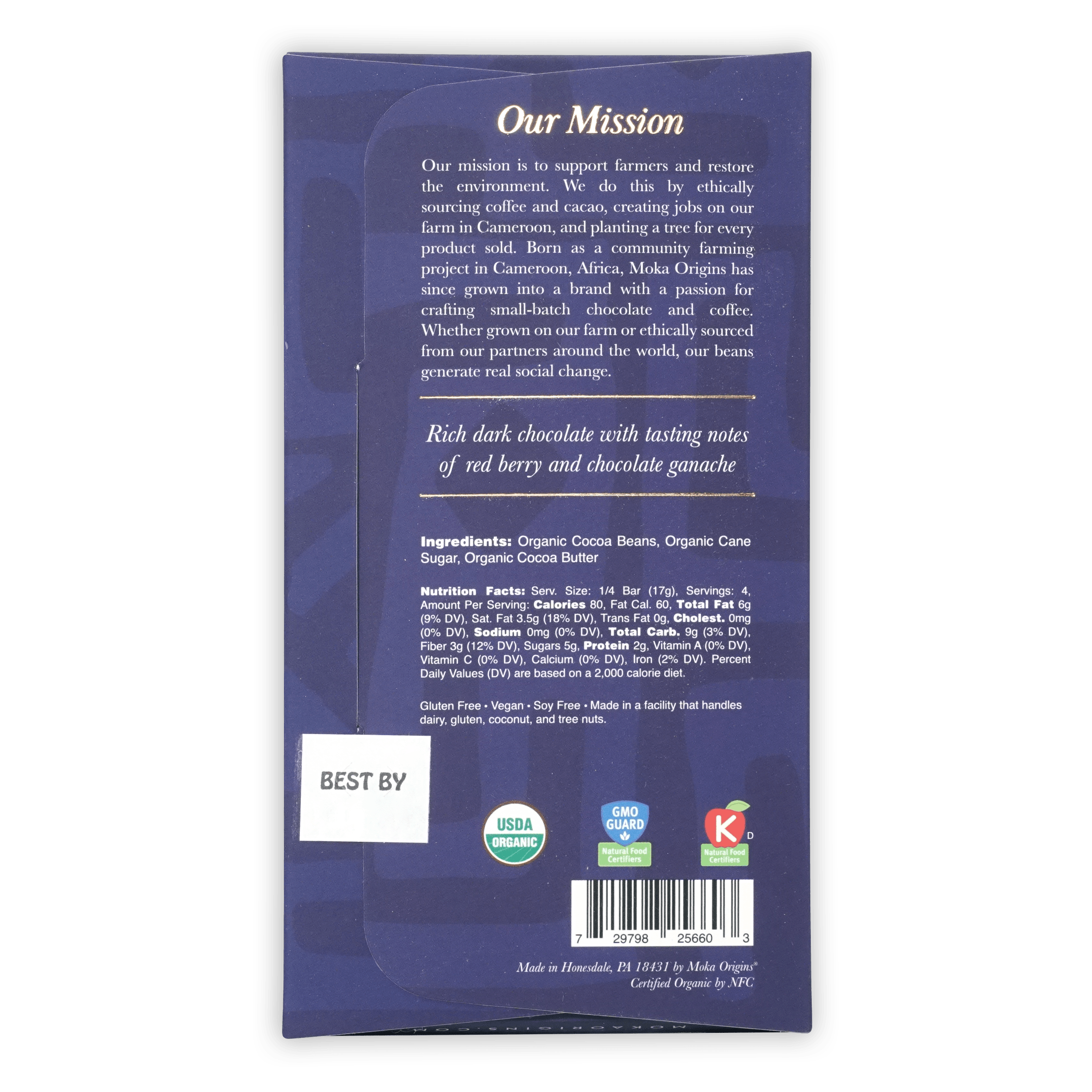 Premium Moka Dark Uganda 72% Cacao Chocolate Bar - Rich Flavor for Baking, Gifting & Healthy Snacking