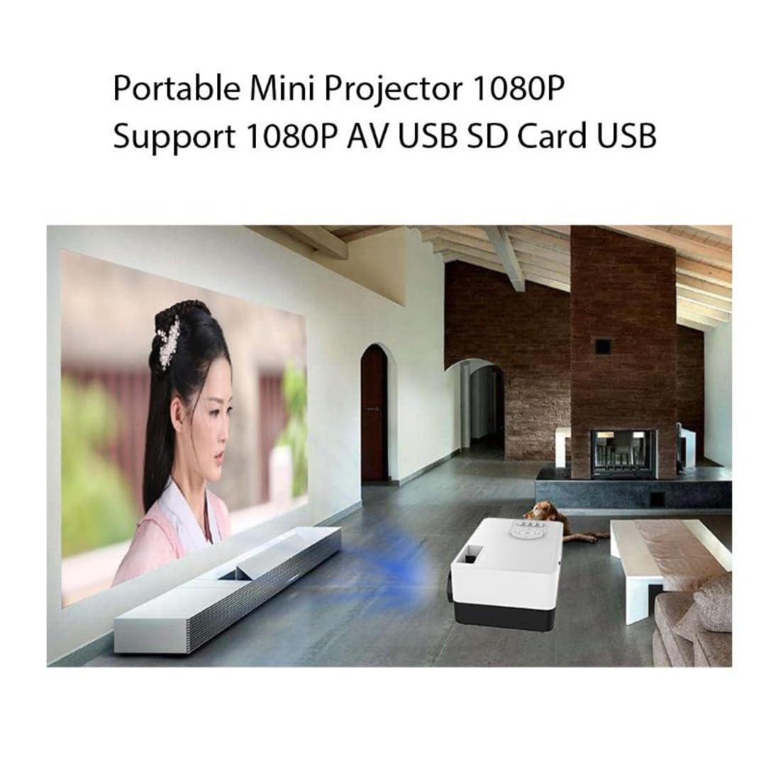 Mini Projector Portable 1080P Full HD Video Projector - Home Theater Movie Projector for iPhone, Android, Laptop | Compatible with HDMI, USB, AV | Perfect for Bedroom Movies, Outdoor Camping & Presentations (Pink)