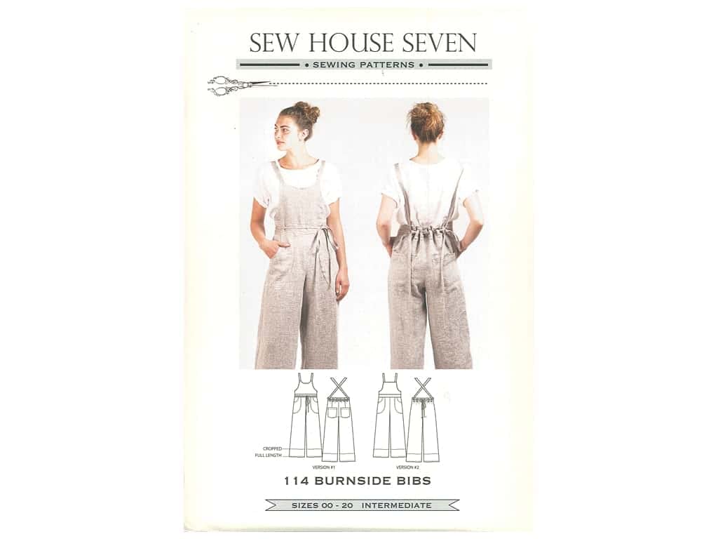 Sew House Seven Burnside Bibs Pattern in Beige - Stylish and Comfortable Overalls for Women, Perfect for Casual Wear, Gardening, and DIY Projects