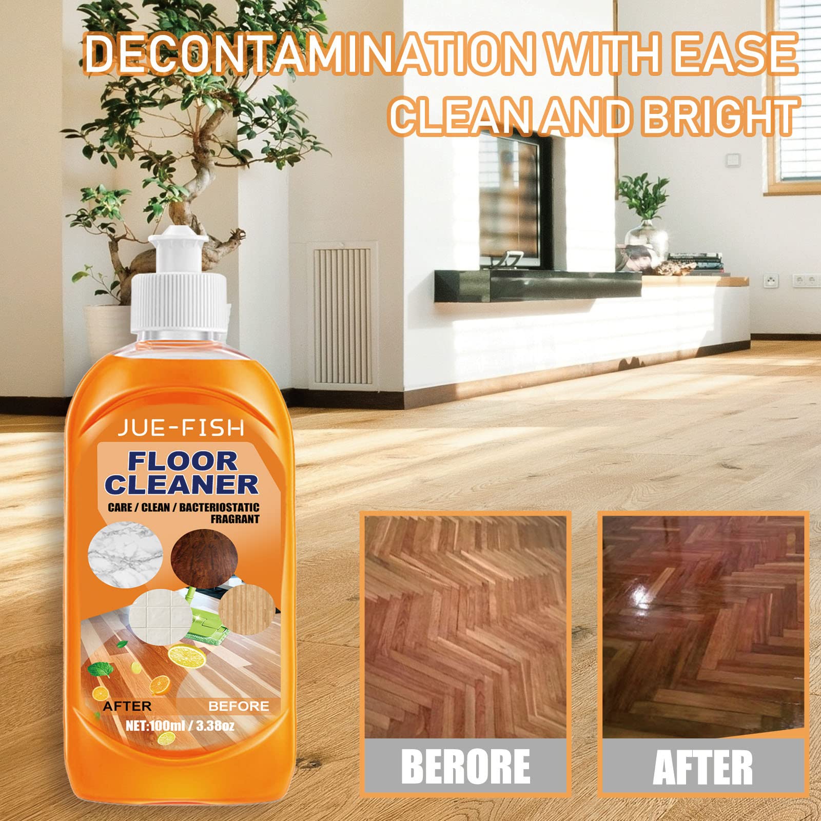 Powerful Floor Cleaner for Wood & Tile - Multipurpose Concentrate (3-Pack) - Home & Office Use