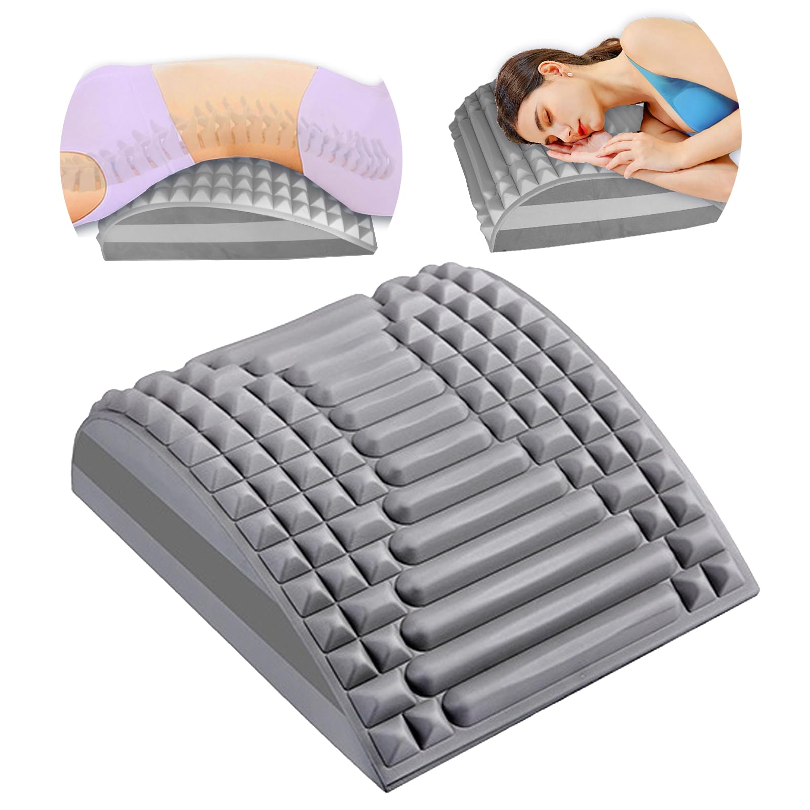 Acemend Back Stretcher for Pain Relief - Posture Corrector for Herniated Disc, Sciatica & Scoliosis - Neck & Lower Back Support - Perfect Gift for Girlfriend - Use at Home, Gym, Office & Travel