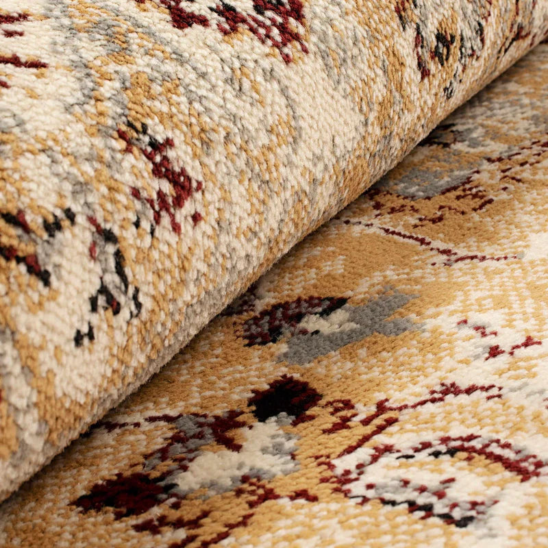 Stylish Nysa Floral Geometric Diamond Indoor Area Rug - Soft Non-Slip Living Room Carpet for Home Decor, Bedroom & Office