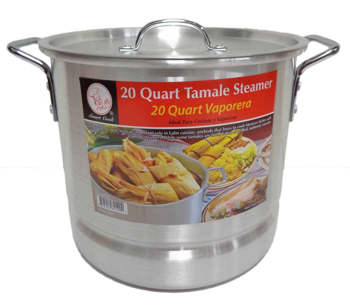 Premium 20 Qt Aluminum Tamale Steamer Pot - 5 Gallon Vaporera Stock Pot for Tamales & Large Batch Cooking by Smart Cook | Perfect for Mexican Cuisine, Family Gatherings & Catering Events