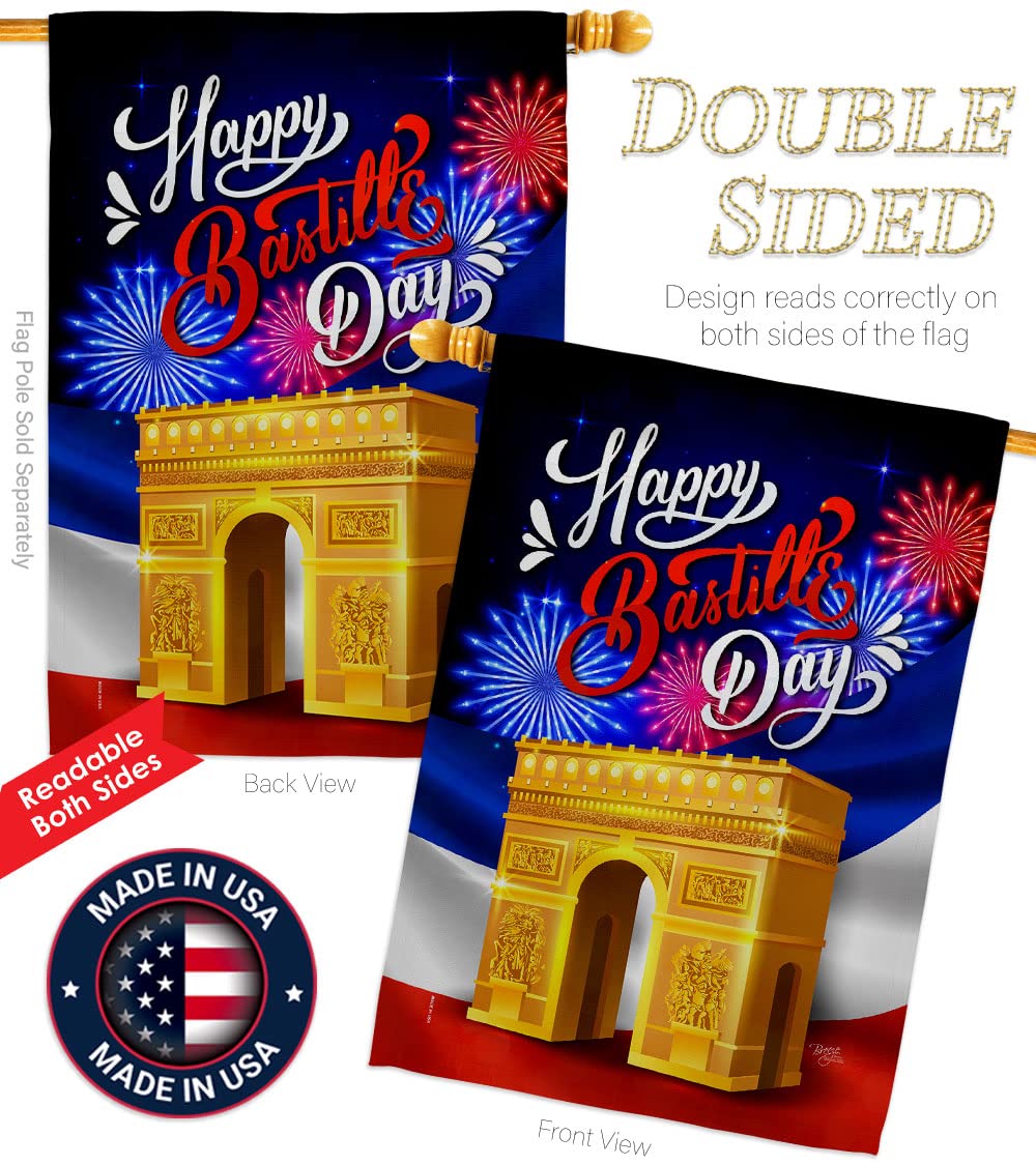 Bastille Day French Flag Set - Double-Sided Garden Decor for National Celebration