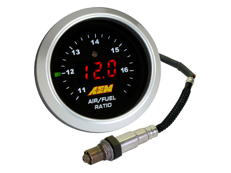 AEM Digital Wideband UEGO Air Fuel Ratio Gauge - High Performance O2 Sensor for Cars, Trucks & Racing - Real-Time AFR Monitoring for Tuning & Diagnostics