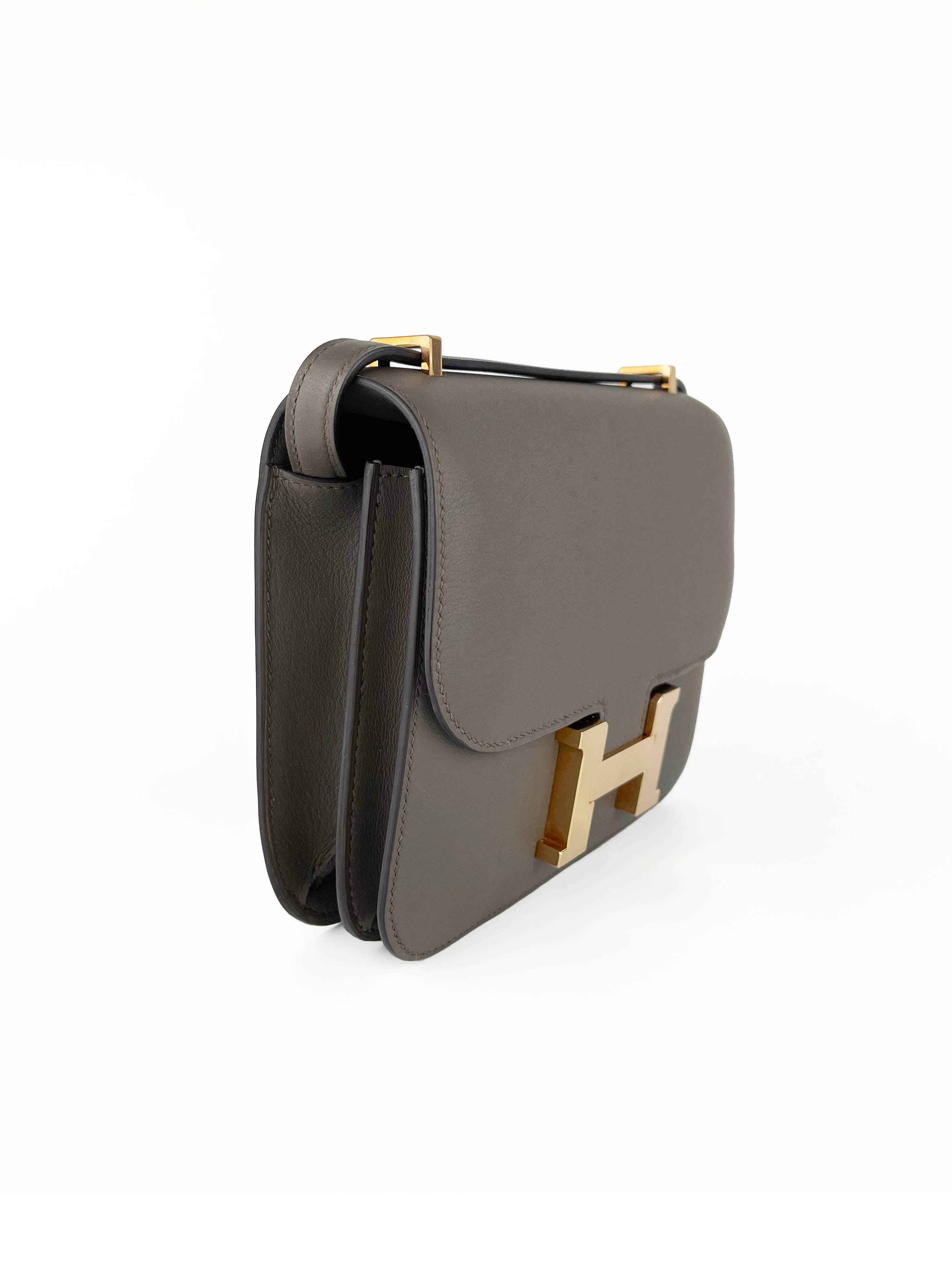 Hermes Gris Etain 8F Constance Mini Bag - Luxury Crossbody Bag for Women | Perfect for Date Night, Parties & Special Occasions