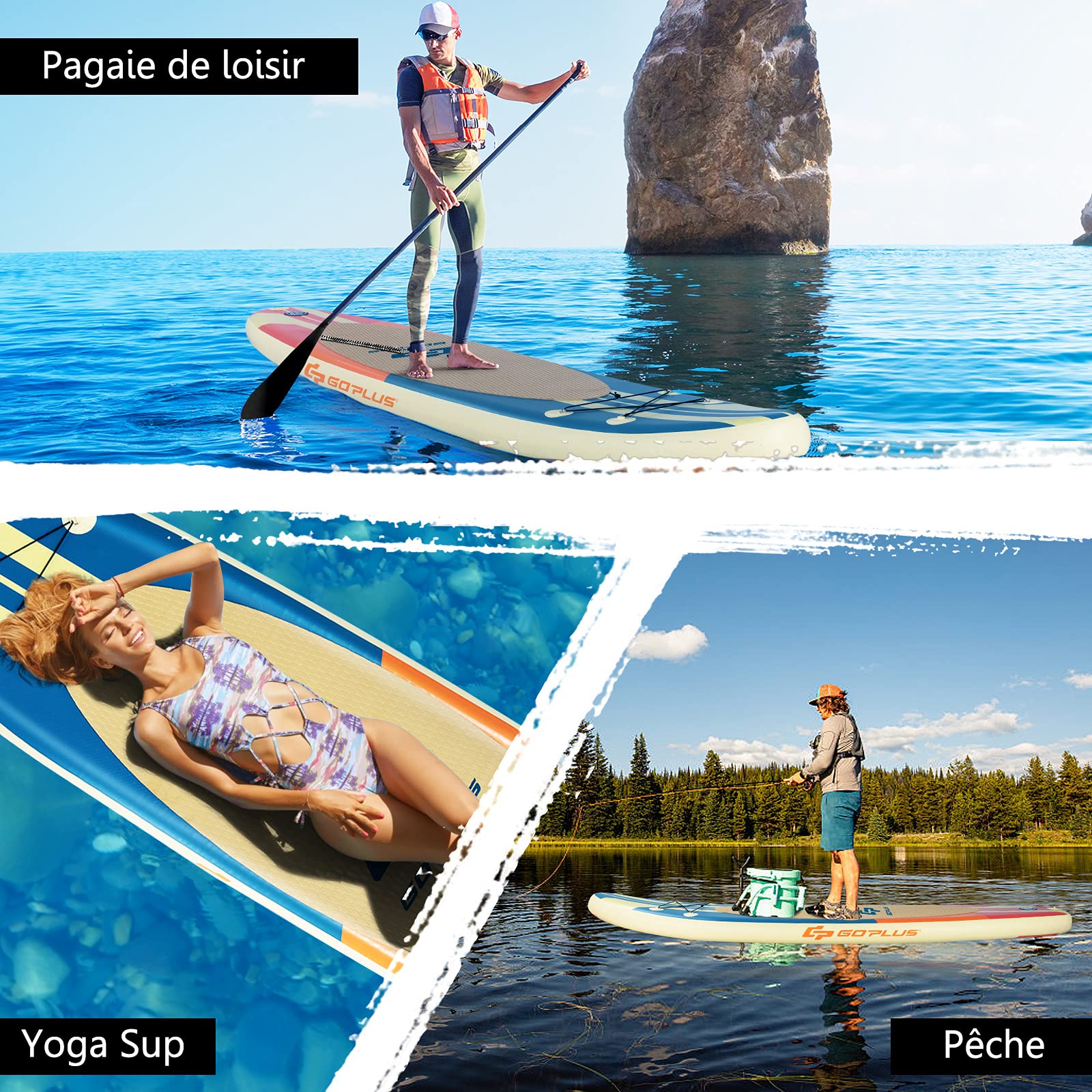 COSTWAY Inflatable Stand Up Paddle Board with Complete Accessories & Carry Bag | Non-Slip Deck for Paddling, Surfing, Fishing & Water Yoga | 297-335cm Multiple Sizes | Perfect for Lakes, Rivers & Ocean Recreation