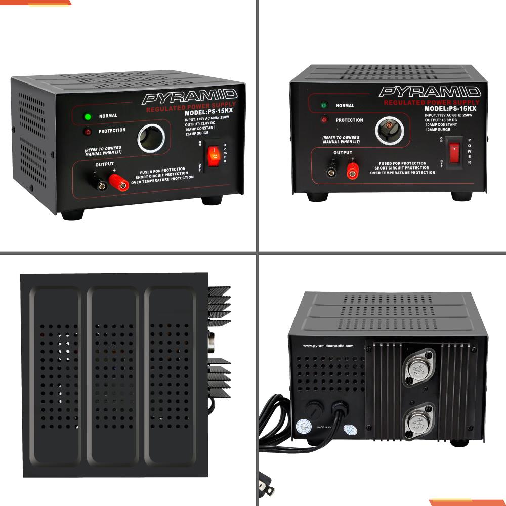 10 Amp 13.8V DC Power Supply with Cigarette Lighter Plug - Perfect for Car Electronics, CB Radios, and Mobile Device Charging On-The-Go