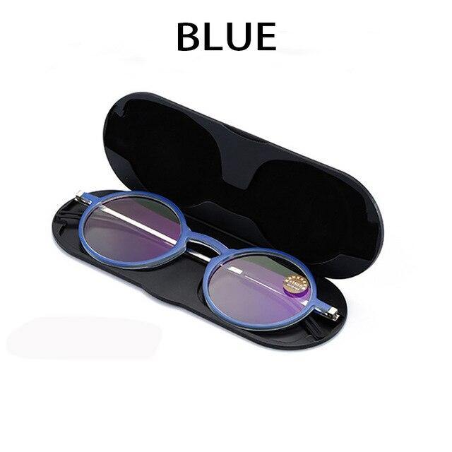Ultra Thin Pocket Round Computer Reading Glasses - Blue Light Blocking Spectacles with Case for Men & Women - Perfect for Office Work, Gaming & Digital Screen Use