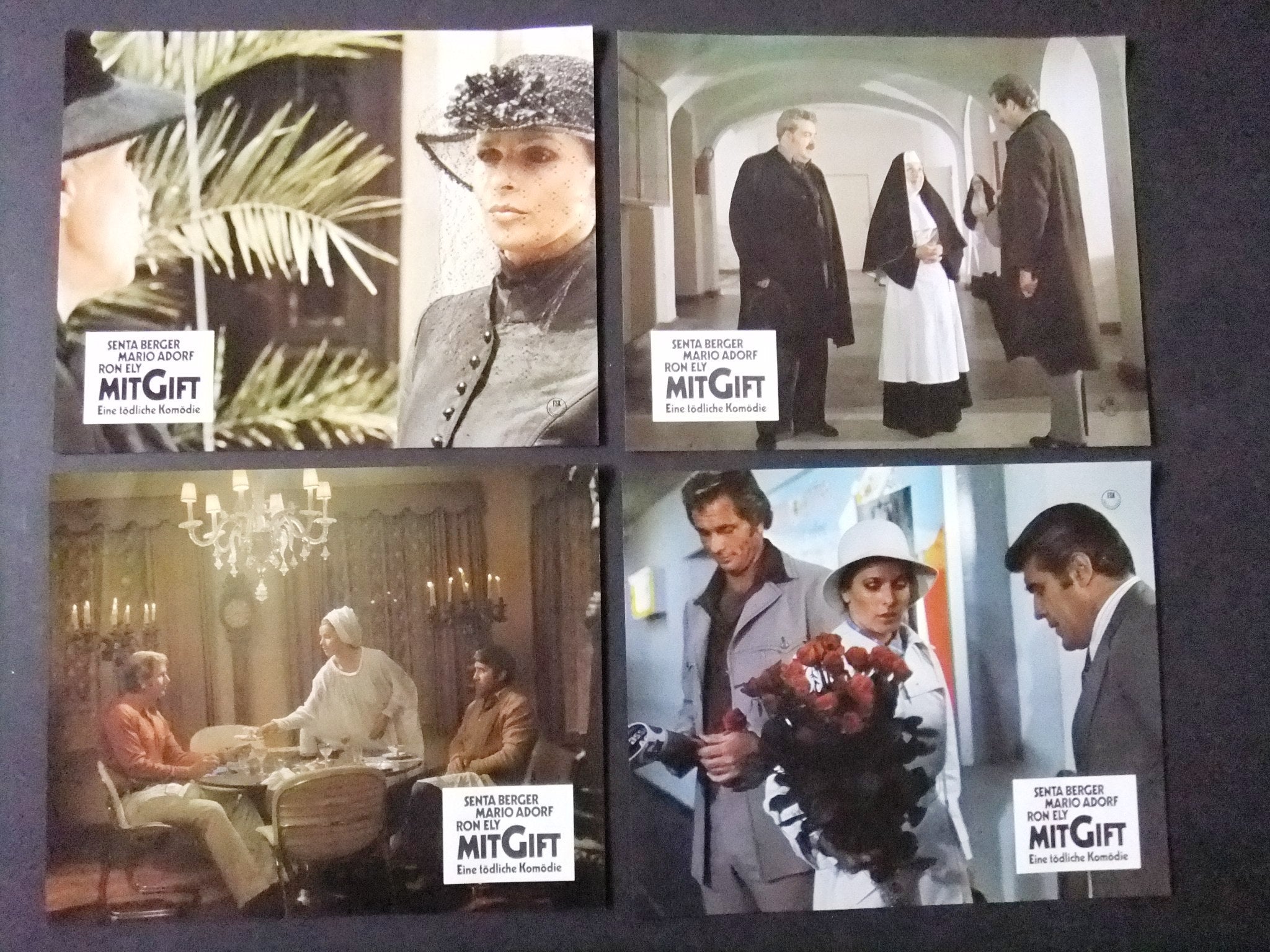 Vintage 1970s Senta Berger German Lobby Cards Set of 12 - Classic Movie Memorabilia for Film Collectors & Home Theater Decor