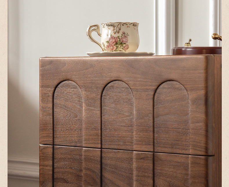 Black Walnut Solid Wood Modern Minimalist Nightstand - Bedside Table for Bedroom with Storage Shelf | Perfect for Small Spaces, Apartments & Guest Rooms