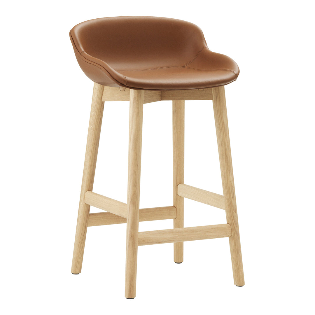 Premium Hyg Counter Stool with Full Upholstery & Wood Base - Modern Bar Stool for Kitchen Island, Breakfast Nook & Home Bar Decor