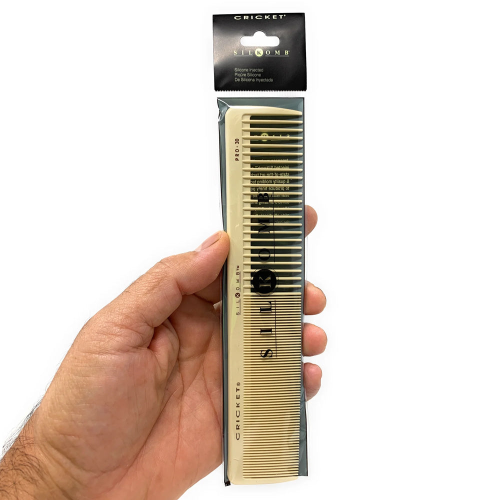 Cricket Silicone Silkomb Cutting Comb - Rattail, Pintail & Wide Options (1 Piece) | Professional Hair Styling Tool for Barbers & Stylists | Perfect for Fades, Undercuts & Precision Haircuts