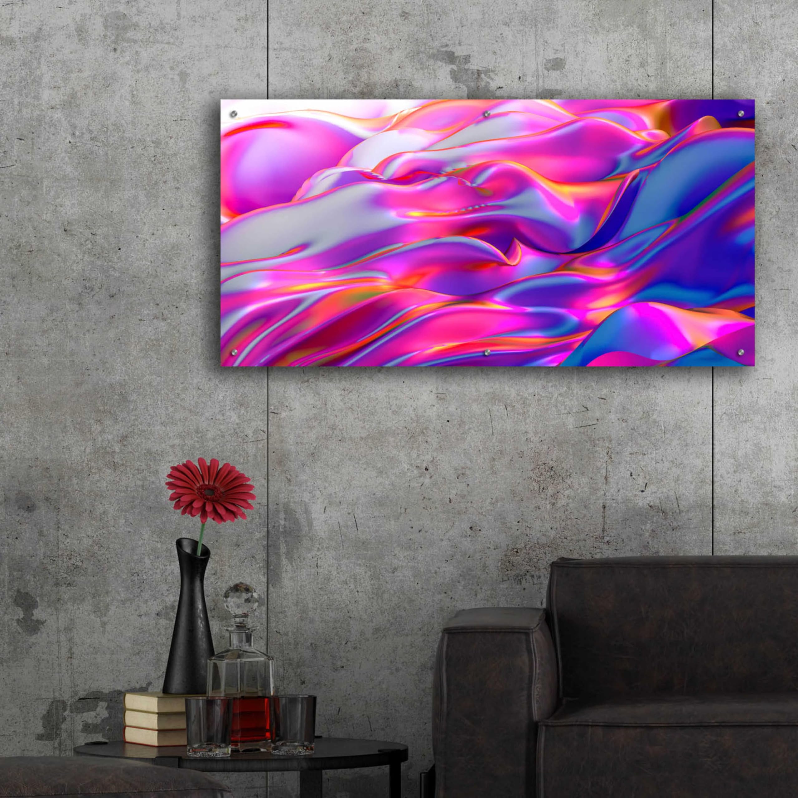 Epic Art 'Silk Dessert' Acrylic Glass Wall Painting - 48x24 Inches Modern Home Decor for Living Room, Bedroom & Office