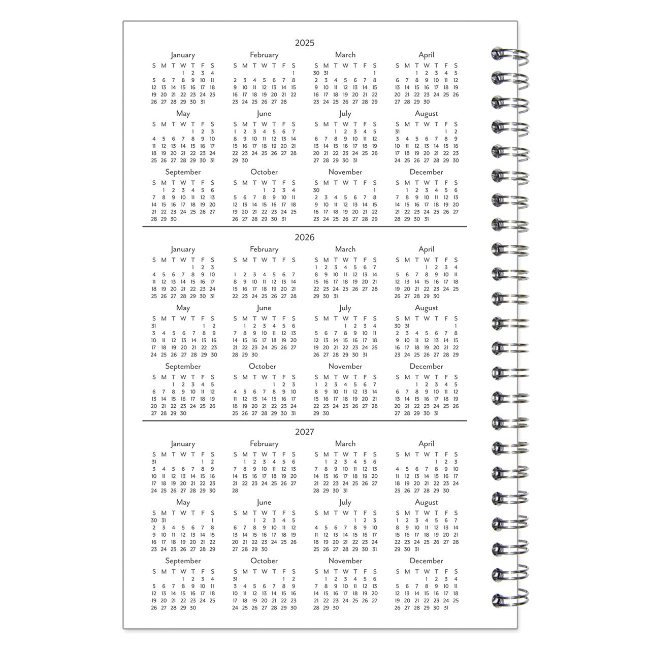 FranklinCovey 2025 Daily Planner - Two Page Per Day Wire-Bound Organizer (Classic, January to December) | Perfect for Goal Setting, Time Management & Productivity | Office, School & Home Use