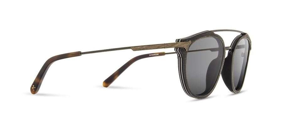 Shwood Kennedy Wood Sunglasses – Distressed Dark Walnut Frame with Grey Polarized Lenses – Stylish & Durable for Outdoor Activities, Driving, and Beach Days
