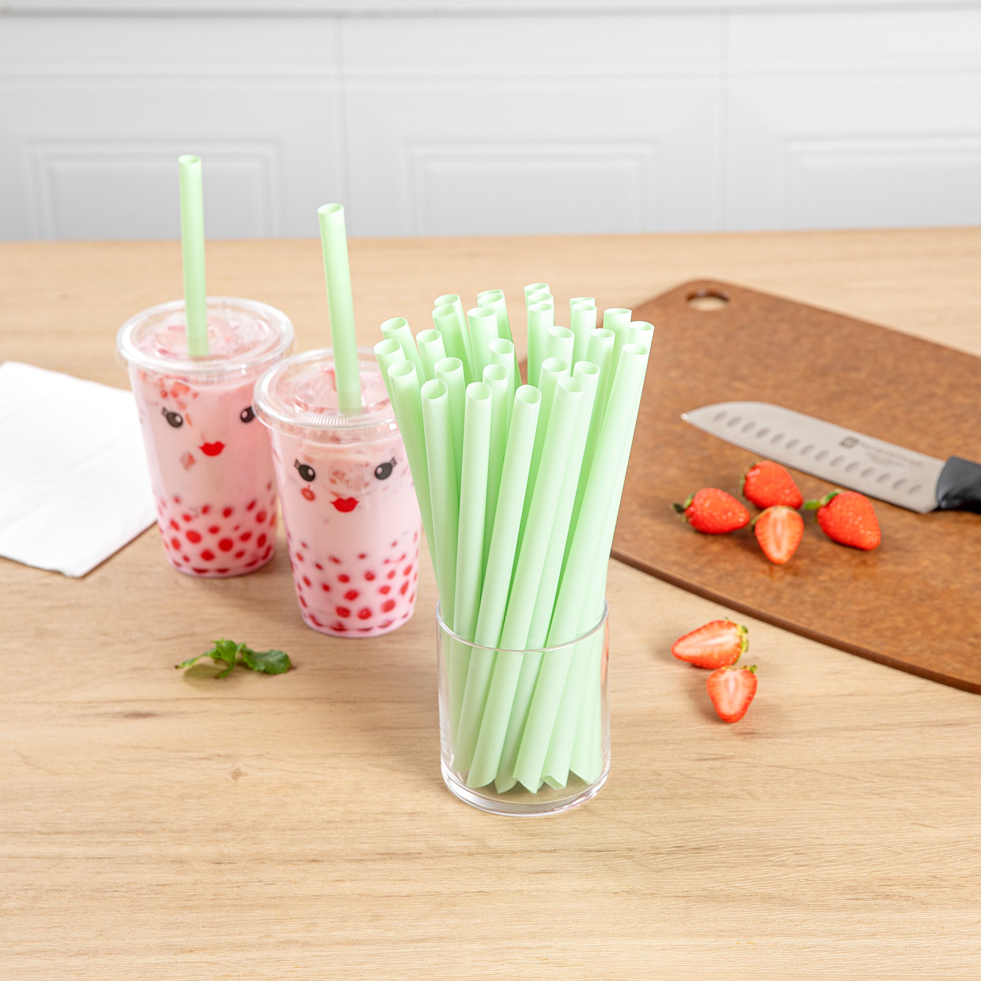 Eco-Friendly Extra Wide Boba Straws - 1000 Count Box | Compostable PLA Plastic, Pointed Tip | Perfect for Bubble Tea, Smoothies & Cold Drinks