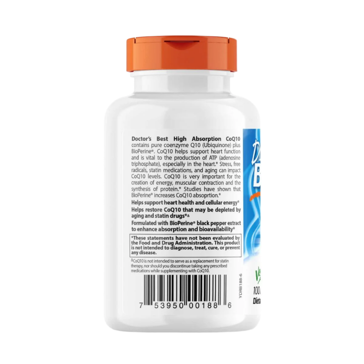 Doctor's Best High Absorption CoQ10 100mg with BioPerine - 120 Vegetarian Capsules - Supports Heart Health & Energy - Perfect for Adults Seeking Antioxidant & Cellular Energy Support