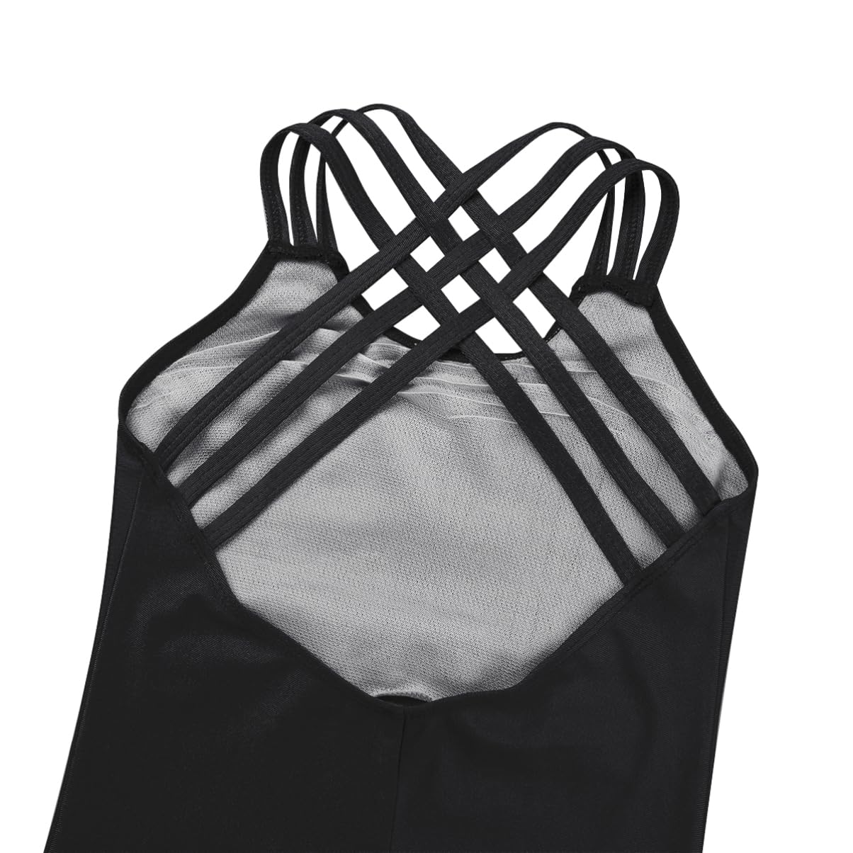 Girls Sleeveless Gymnastics Leotard with Strappy Back & Attached Shorts - Dance Unitard Jumpsuit for Ballet, Gymnastics & Performance - Perfect for Recitals, Competitions & Practice