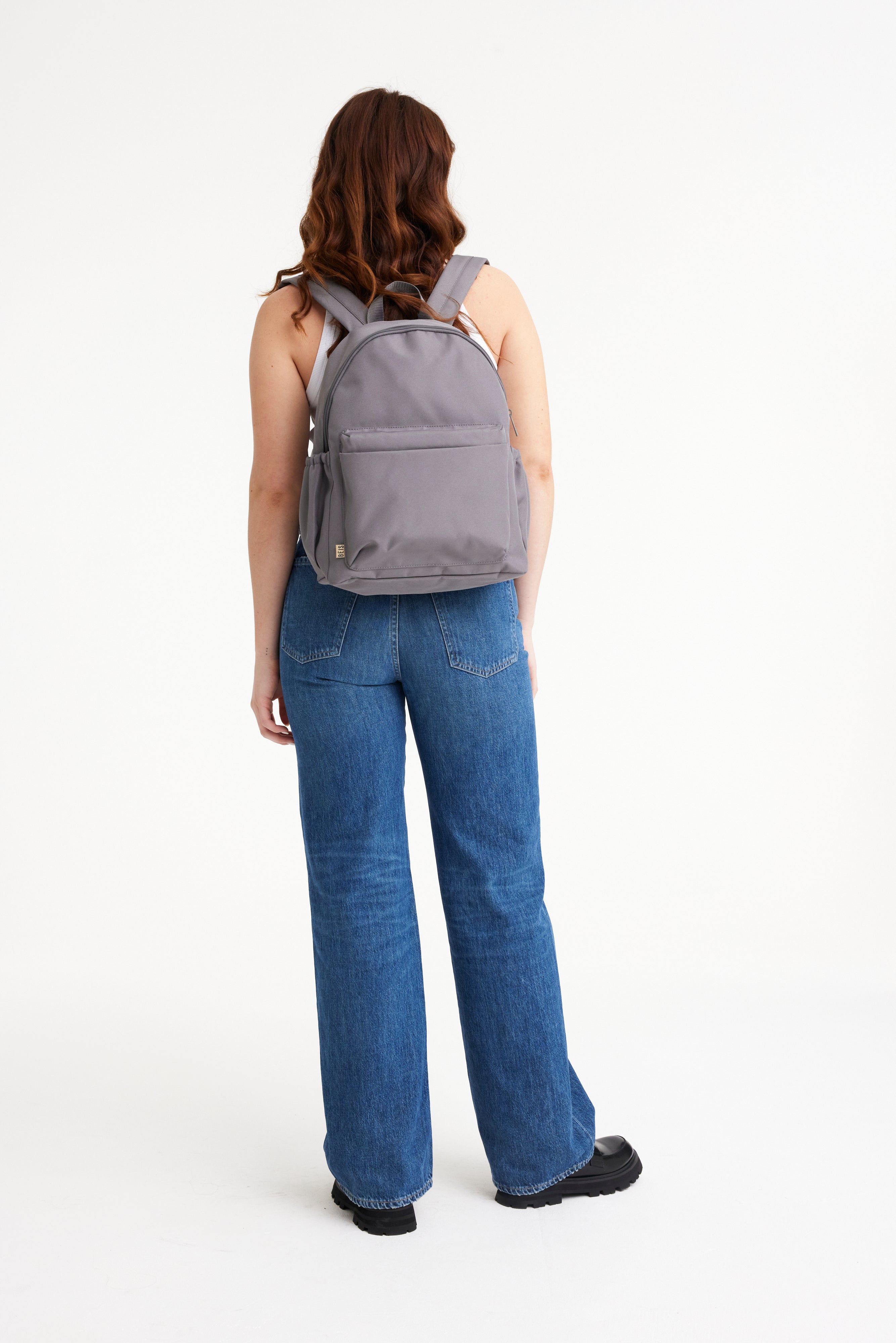 The BÉISics Backpack - Stylish Grey Laptop Backpack for Women & Men | Water-Resistant Travel Backpack for Work, School & Commuting