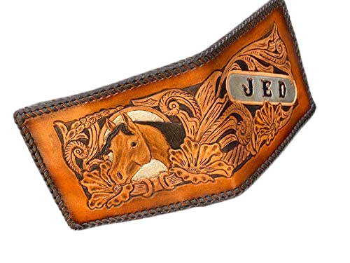 Handmade 3D Genuine Leather Wallet for Men - Custom Engraved & Hand-Painted Western Cowboy Design - Personalized Gift for Father's Day, Birthday & Anniversary - Perfect for Everyday Carry & Western Style Fashion