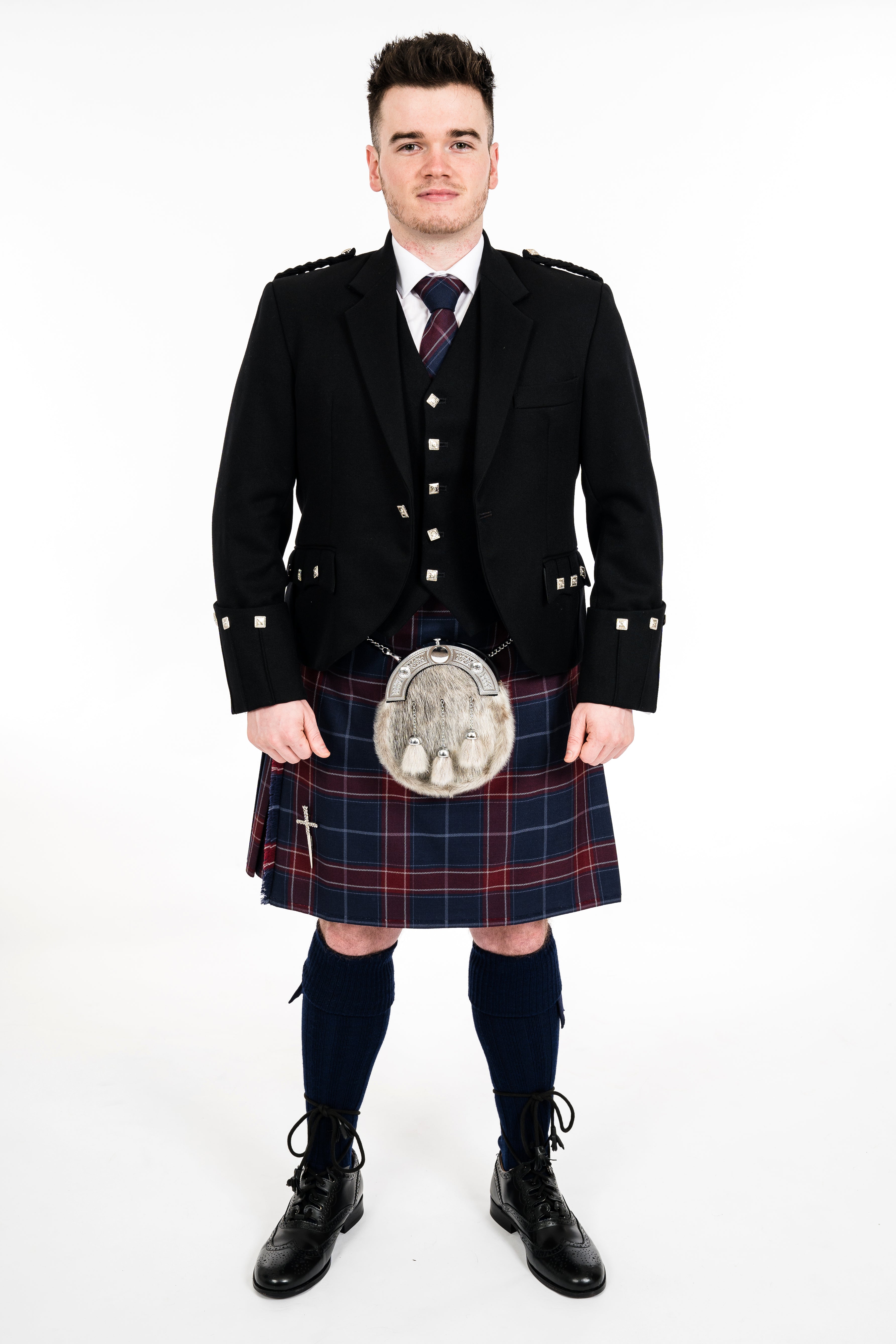 Modern Queen of the South Tartan Kilt for Men & Boys - Traditional Scottish Kilt & Trews for Rent - Perfect for Weddings, Highland Games & Cultural Events
