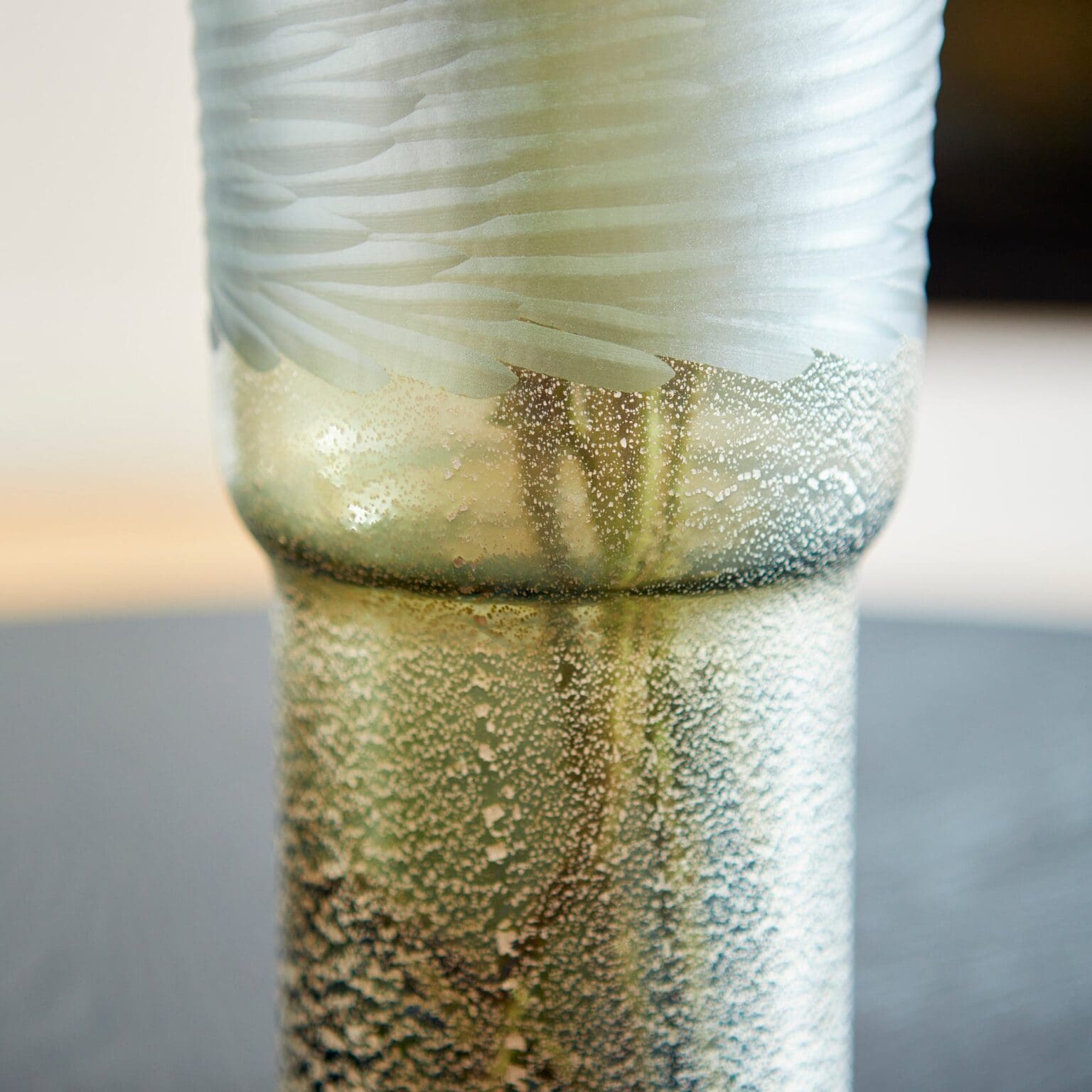 Cyan Design 11097 Canyonland Vase - Clear & Gilded Silver Short Vase for Home Decor, Wedding Centerpiece, and Tabletop Display