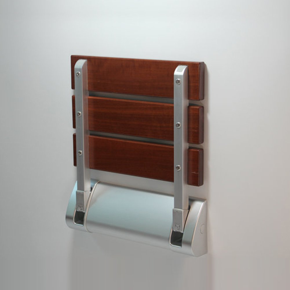 Foldable Wall-Mounted Shower Seat - Solid Wood Bathtub Safety Stool Chair with 350 lbs Weight Capacity - Perfect for Elderly, Disabled & Bathroom Safety (Non-Slip, Space-Saving Design)