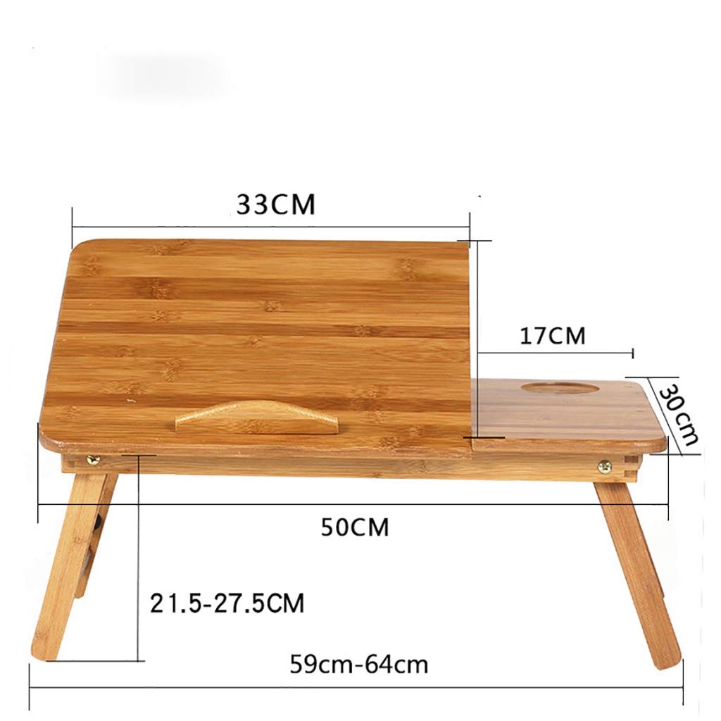 Foldable Bamboo Laptop Desk for Bed - Portable Lap Desk for Eating, Working & Writing - Adjustable Laptop Stand & Sofa Tray - Perfect for Home Office, Bedroom & Breakfast in Bed (Small Size)
