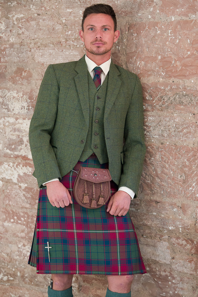Premium Lovat Green Tweed Kilt Outfit - Traditional Scottish Highland Dress for Men - Perfect for Weddings, Ceilidhs & Formal Events