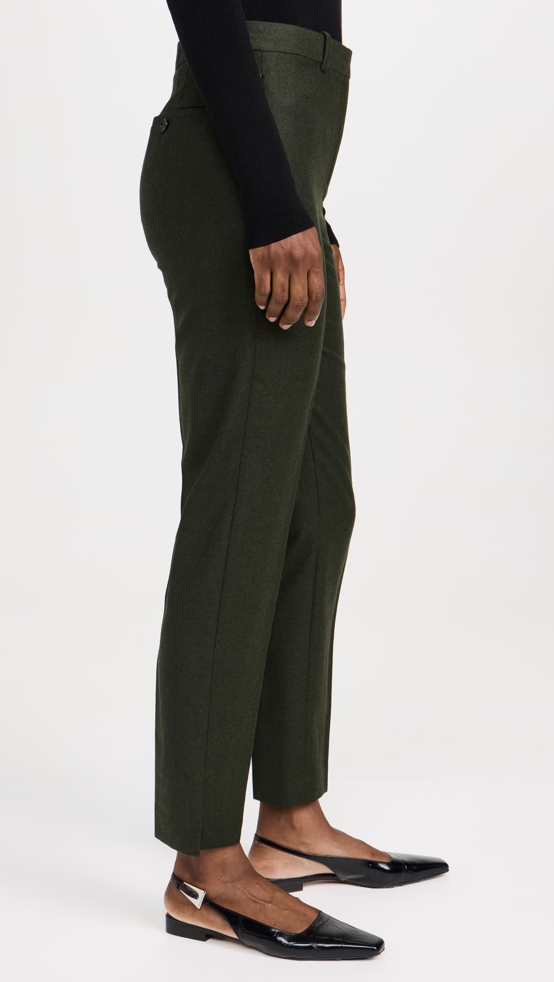 Theory Women's High Waisted Tapered Dress Pants for Work & Office - Professional Slim Fit Trousers with Stretch for Business Casual Outfits