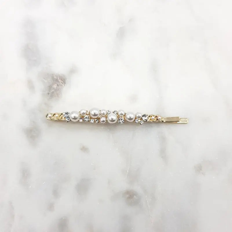 Aliya Pearl and Crystal Bridal Hair Pins - Elegant Wedding Hair Accessories for Brides, Bridesmaids, and Special Occasions