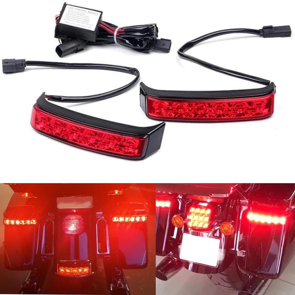 Eagle Lights Saddle-Lights Vivid Black LED Saddle Bag Lights for Harley Davidson Touring Models 2014-2024 - Enhance Night Visibility & Style for Motorcycle Riders