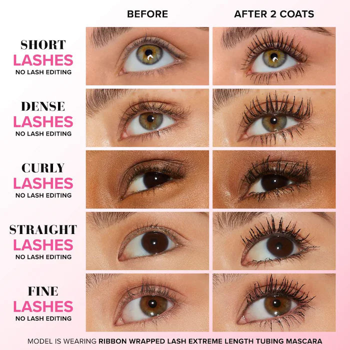 Too Faced Ribbon Wrapped Lash Extreme Length Mascara - Volumizing & Lengthening for Dramatic Lashes | Perfect for Date Night & Special Occasions