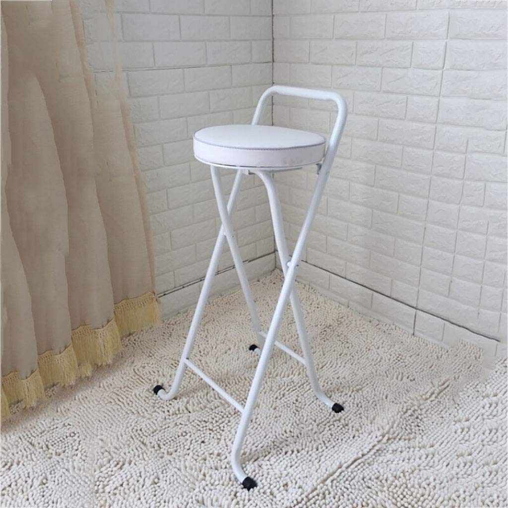 Portable Folding Bar Stool - Adjustable Height 65/75cm, Thick Padded Seat, Durable Metal Frame for Kitchen, Dining Room & Home Bar (3 Color Options) - Perfect for Small Spaces, Entertaining & Compact Living