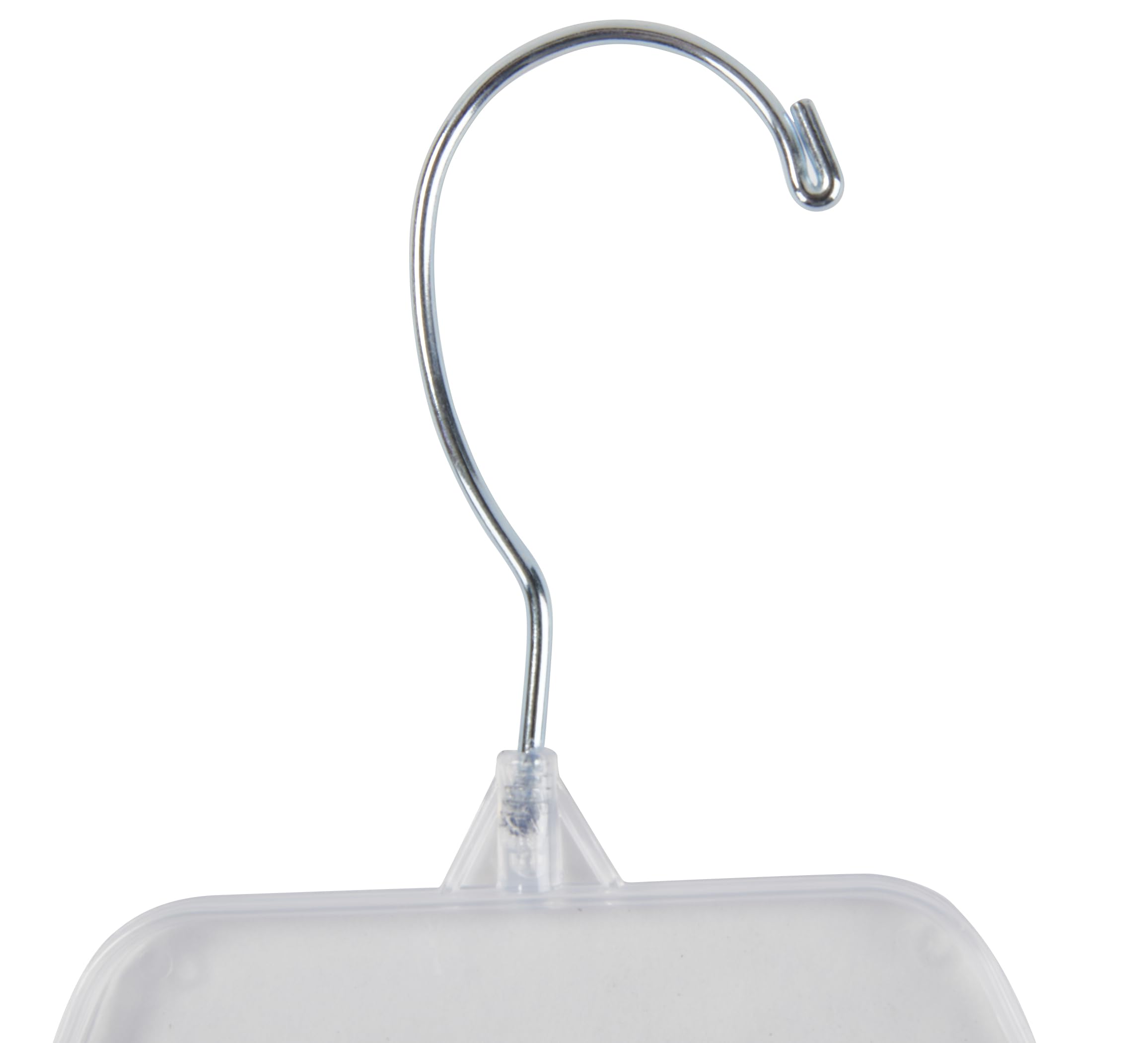 SSWBasics 17 Inch Clear Plastic Hangers - Break-Resistant, Durable & Transparent Garment Hangers (100-Pack) - Perfect for Closet Organization, Retail Stores & Laundry Use
