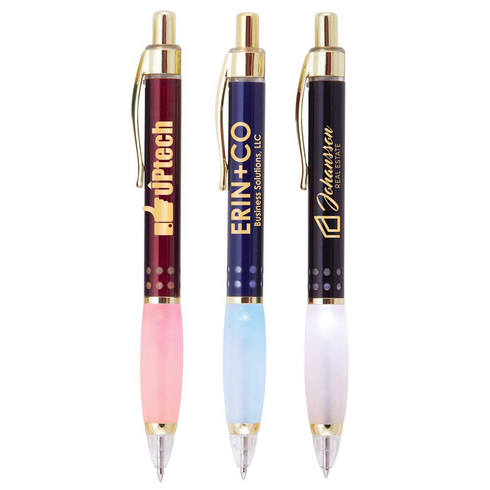 Custom Light-Up Concorde Laser Engraved Metal Pens - Bulk 75pcs at $2.67 Each - Free Shipping & No Setup Fee - Personalized Logo PromoStadium™ - Perfect for Corporate Gifts, Trade Shows & Brand Promotions