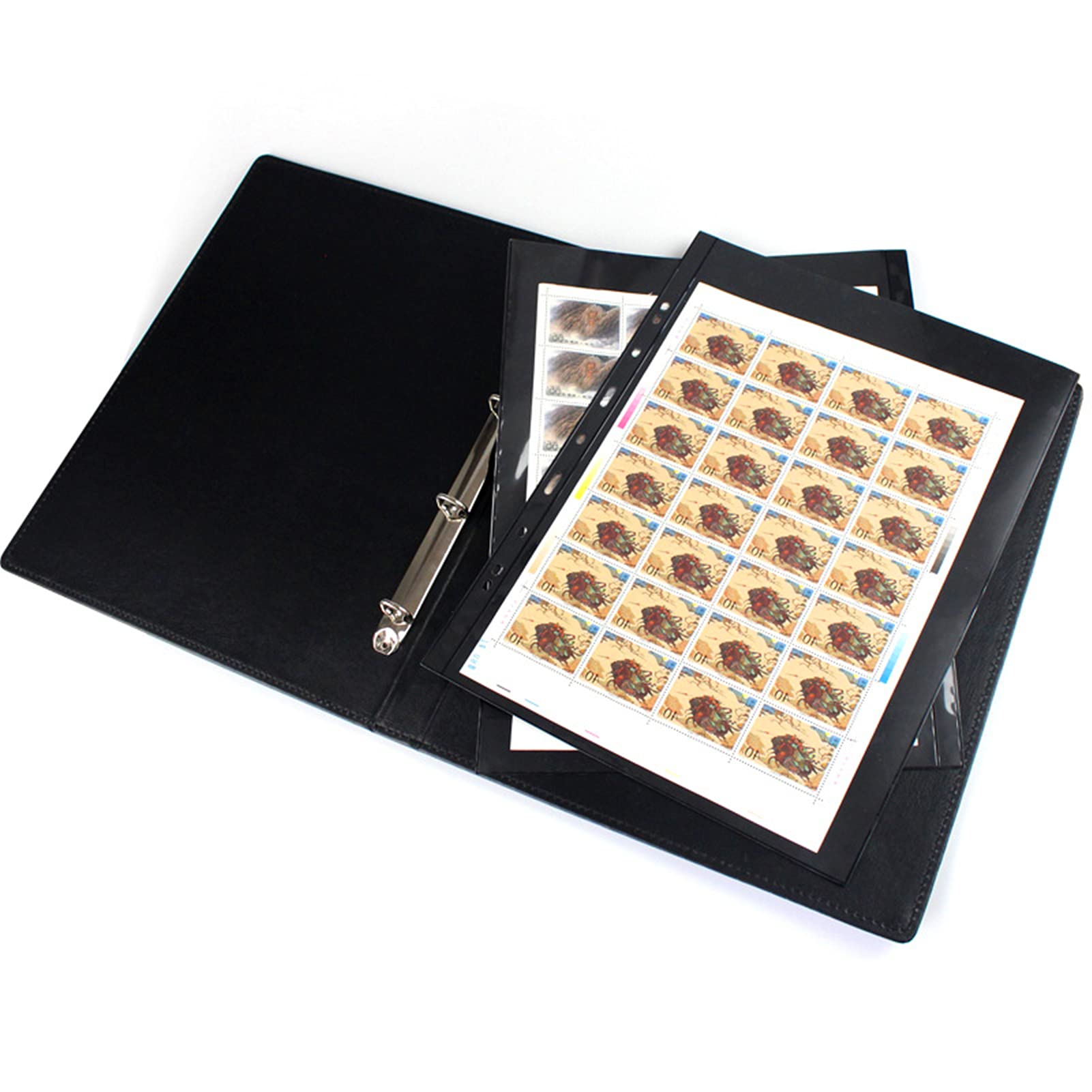 20 Sheet Stamp Collecting Pages - 1 Row Design, 9-Hole Standard for Stamp Album Binder - Professional Organizer for Coin & Stamp Collectors - Perfect for Hobby Storage, Display and Trading