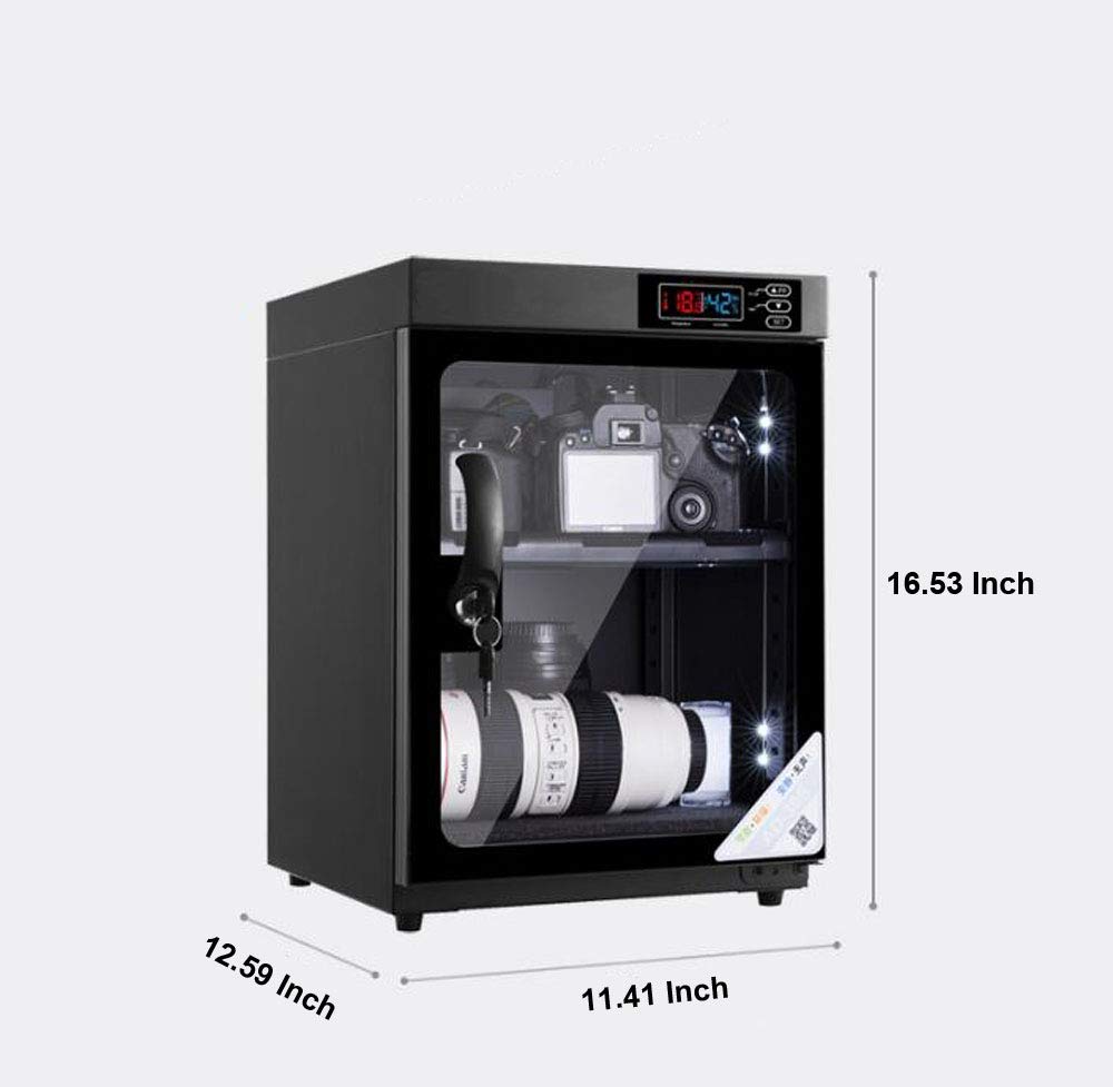 INTBUYING 30L 2-Layer Digital Control Camera Dehumidifier Box - Moisture Proof Dry Cabinet for DSLR Lenses, Cameras & Electronics - Perfect for Humid Climates & Long-Term Equipment Storage