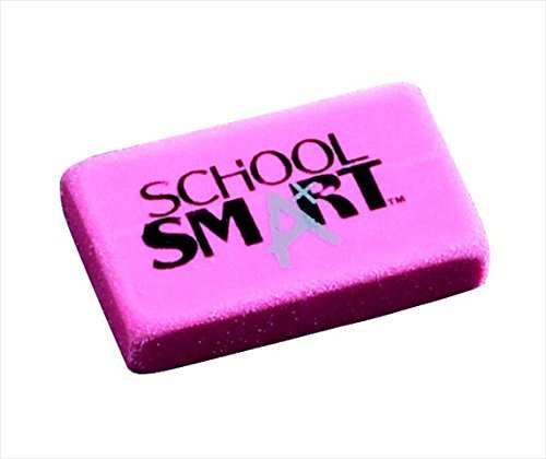 School Smart Latex-Free Pink Block Erasers - 1.5