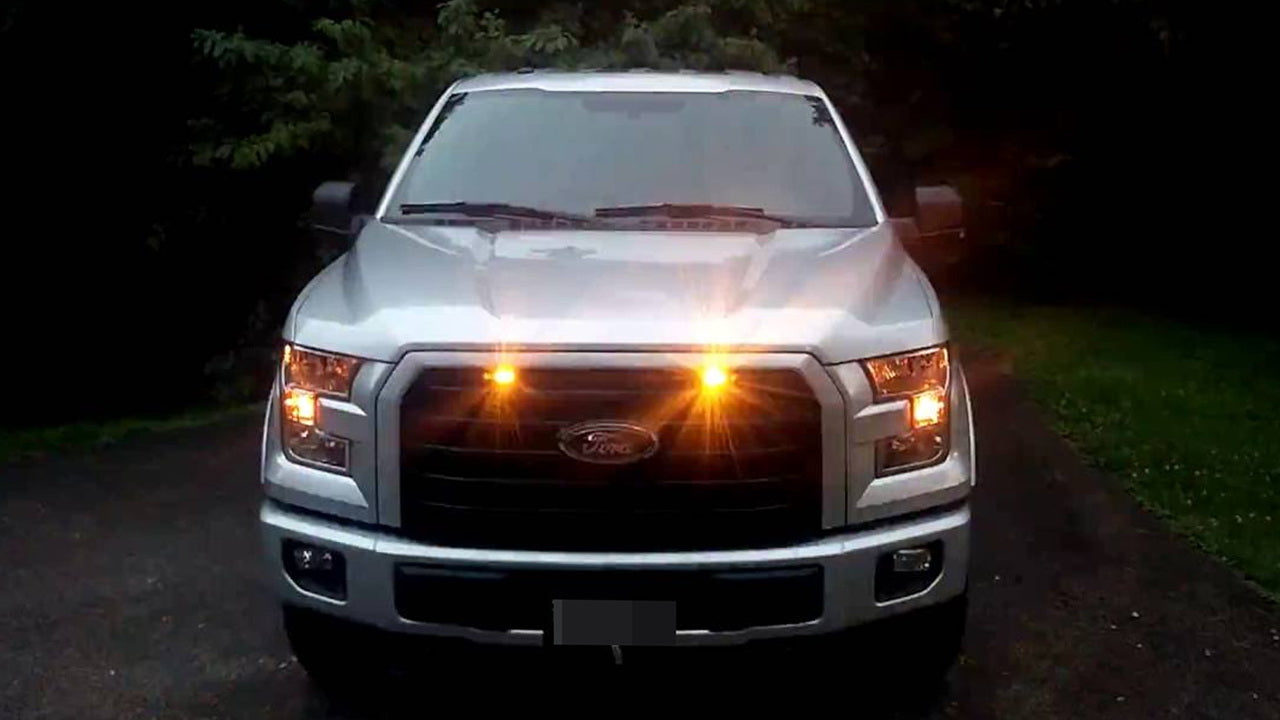 High Power 12 LED Surface Flush Mount Strobe Flash Side Marker Lights - Waterproof Vehicle Safety Lighting Kit for Trucks, Trailers & Emergency Vehicles - Day/Night Visibility Enhancement