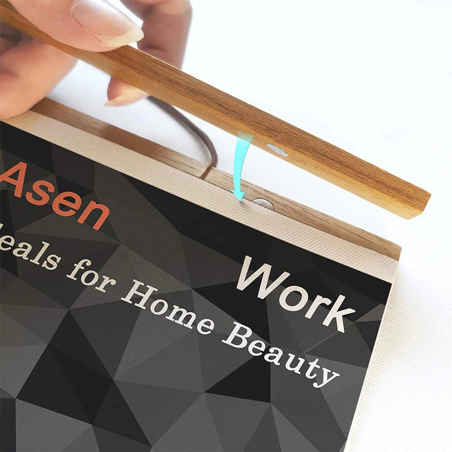 Premium Wooden Poster Hanger - Wall Art Display for Home & Office Decor - Perfect for Posters, Photos, and Canvas Artwork