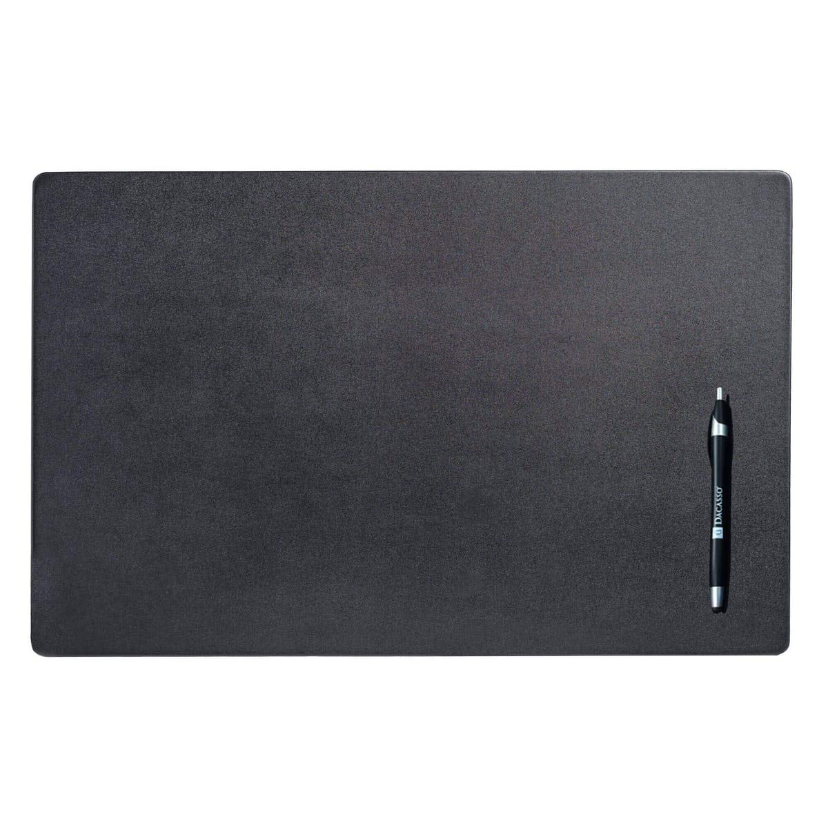 Premium DACASSO Leather Conference Table Pad - Luxury Executive Desk Blotter for Writing & Surface Protection - Classic Black (22
