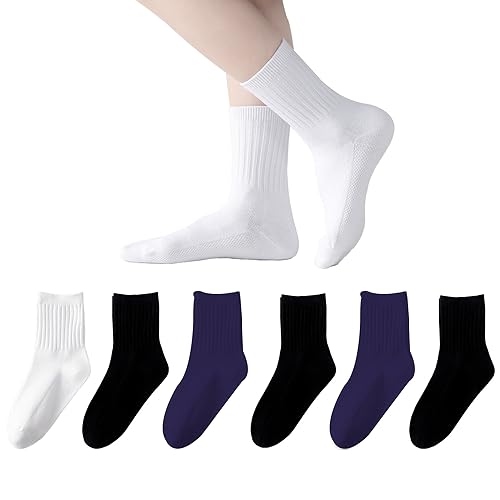 Ribbed_black/White/Navy-6 Pairs