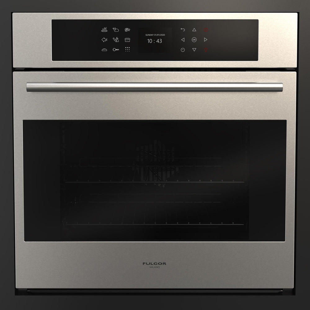 Fulgor Milano 24 Inch Stainless Steel Electric Single Wall Oven with Self-Cleaning & Convection - F7SP24S1 | Perfect for Modern Kitchens, Baking, Roasting & Entertaining