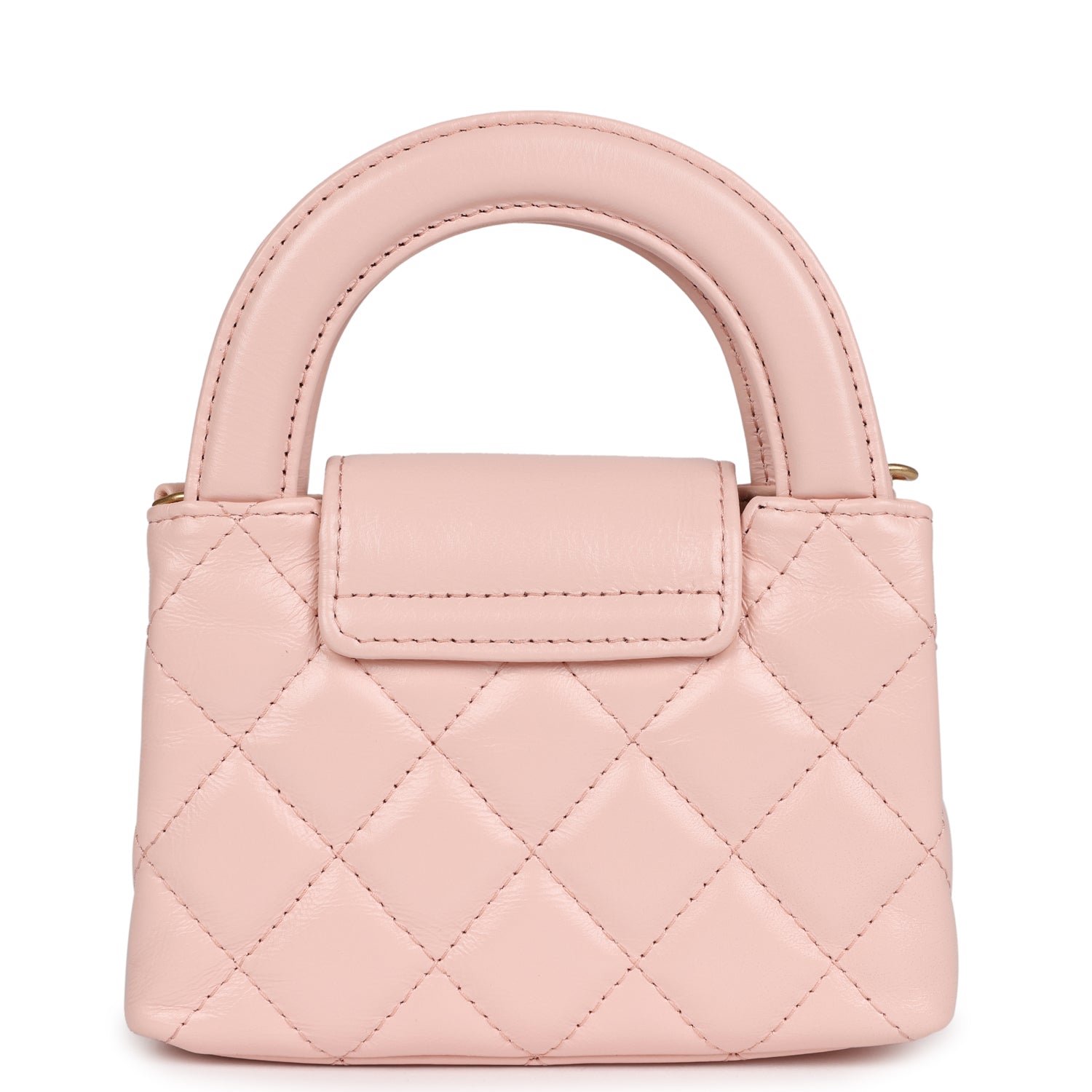 Chanel Nano Kelly Shopper Bag in Light Pink Shiny Aged Calfskin with Brushed Gold Hardware - Luxury Crossbody Purse for Women, Perfect for Date Night & Evening Events