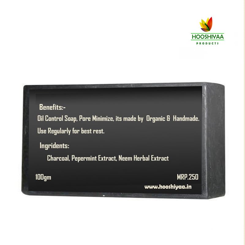 Hooshiyaa Natural Goat Milk & Charcoal Handmade Body Soap - Pack of 4 Bars for Sensitive Skin & Gentle Cleansing - Perfect for Daily Use, Gifts & Travel