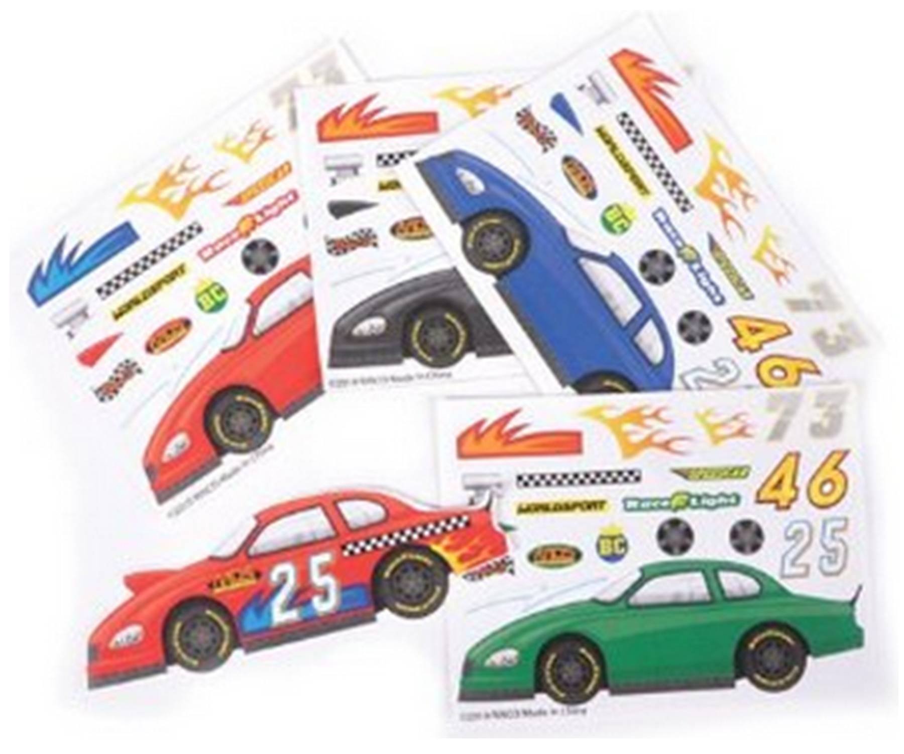 24PCS Race Car Stickers for Kids - Toddler Toy Car Decals, Birthday Party Favors, Goodie Bag Fillers, Travel Activities - Perfect for Boys Room Decor, Scrapbooking & Reward Incentives