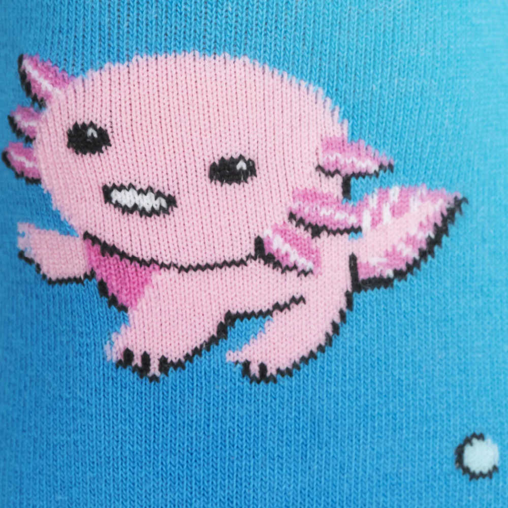Fun Axolotl Knee High Socks for Women - Cute Cartoon Animal Crew Socks for Dance, Cosplay & Everyday Wear