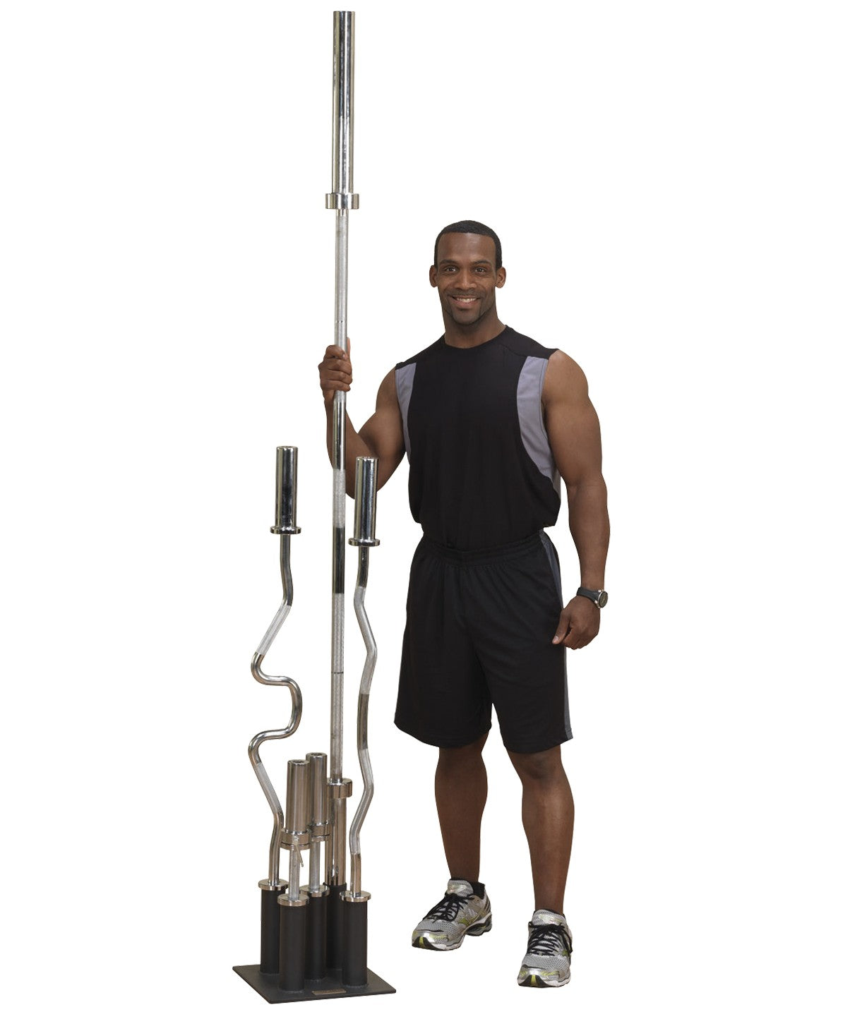 Olympic Barbell Holder - Heavy Duty Gym Equipment for Weight Plates & Bars Storage - Perfect for Home Gym, CrossFit & Powerlifting Training